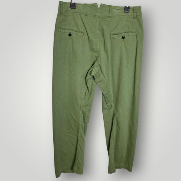 Rag & Bone Jones Barrel Leg Pants Olive Green 100% Cotton Size 8 - Picture 3 of 9